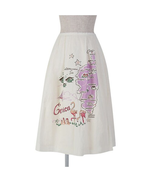 F i.n.t（フィント）の「コルシカ島MAPプリントスカート/F i.n.t（スカート・レディース・その他）」の2枚目の写真