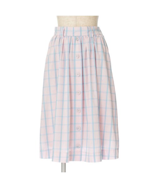 F i.n.t（フィント）の「パステルチェック前釦ギャザースカート/F i.n.t（スカート・レディース・その他）」の2枚目の写真
