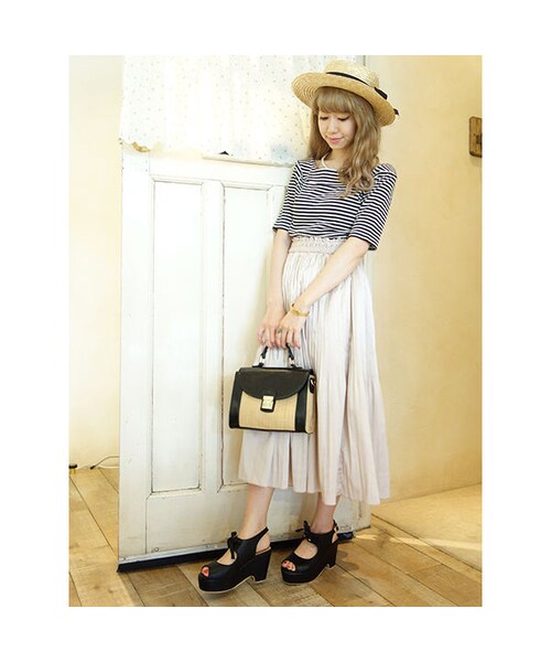 an another angelus（アンアナザーアンジェラス）の「サテンプリーツスカート/an another angelus（スカート・レディース・その他）」の4枚目の写真