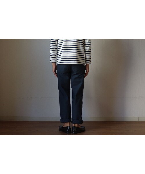 MANUAL ALPHABET（マニュアル アルファベット）の「【完売御礼】Manual alphabet マニュアルアルファベット BACK SATIN BAKER PANTS バックサテンベイカーパンツ  NVY ネイビー（その他パンツ・メンズ・その他）」の3枚目の写真