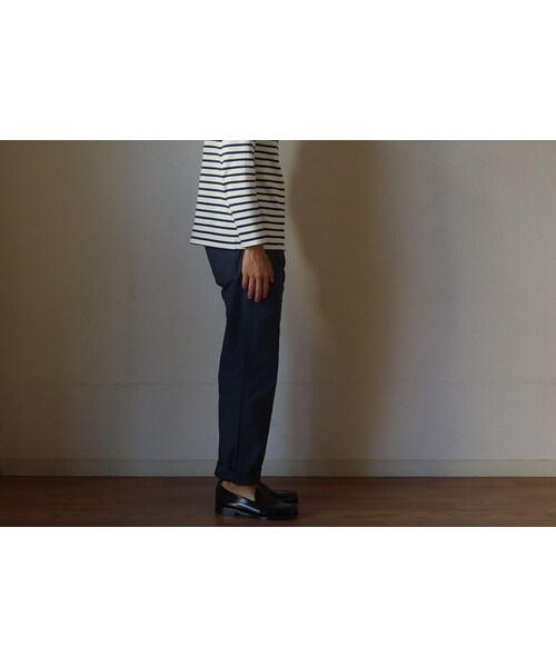 MANUAL ALPHABET（マニュアル アルファベット）の「【完売御礼】Manual alphabet マニュアルアルファベット BACK SATIN BAKER PANTS バックサテンベイカーパンツ  NVY ネイビー（その他パンツ・メンズ・その他）」の4枚目の写真
