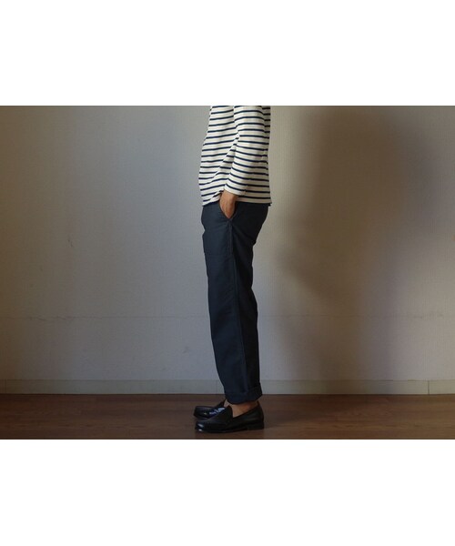 MANUAL ALPHABET（マニュアル アルファベット）の「【完売御礼】Manual alphabet マニュアルアルファベット BACK SATIN BAKER PANTS バックサテンベイカーパンツ  NVY ネイビー（その他パンツ・メンズ・その他）」の5枚目の写真