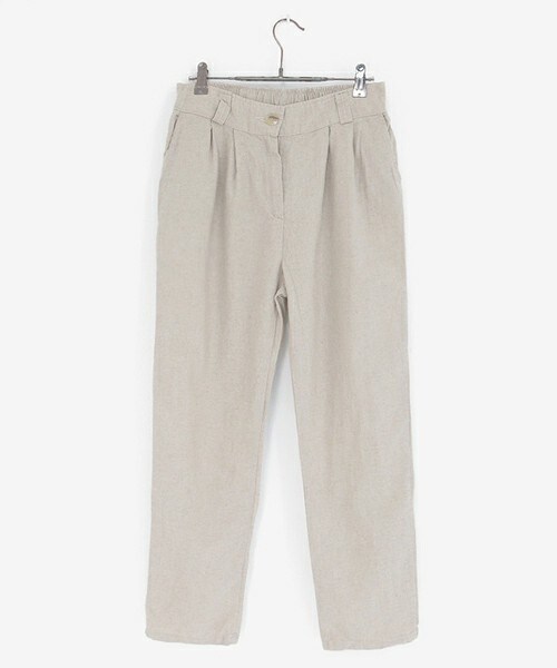 DHOLIC（ディーホリック）の「リネン混バックバンディング2タックパンツ（その他パンツ・レディース・カーキ/ダークベージュ/ベージュ/ブラックグレー/ホワイト/ディープスカイブルー・FREE）」の5枚目の写真