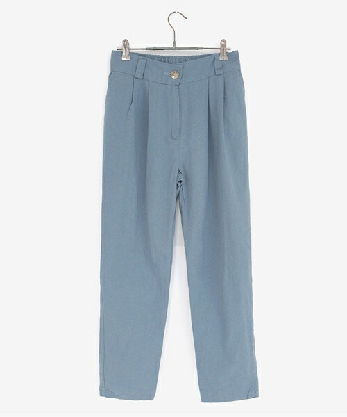 DHOLIC（ディーホリック）の「リネン混バックバンディング2タックパンツ（その他パンツ・レディース・カーキ/ダークベージュ/ベージュ/ブラックグレー/ホワイト/ディープスカイブルー・FREE）」の6枚目の写真