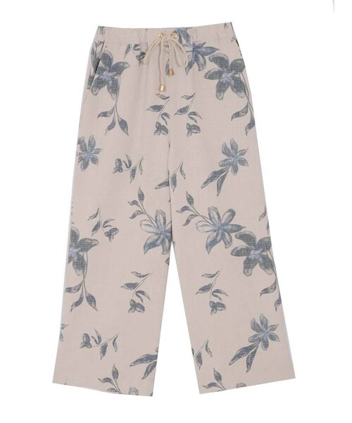 dazzlin（ダズリン）の「【se】リネンライクリゾートワイドパンツ（パンツ・レディース・オフホワイト/ネイビー/ベージュ）」の2枚目の写真