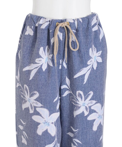 dazzlin（ダズリン）の「【se】リネンライクリゾートワイドパンツ（パンツ・レディース・オフホワイト/ネイビー/ベージュ）」の9枚目の写真