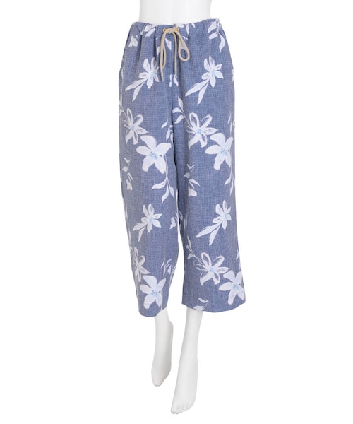 dazzlin（ダズリン）の「【se】リネンライクリゾートワイドパンツ（パンツ・レディース・オフホワイト/ネイビー/ベージュ）」の5枚目の写真