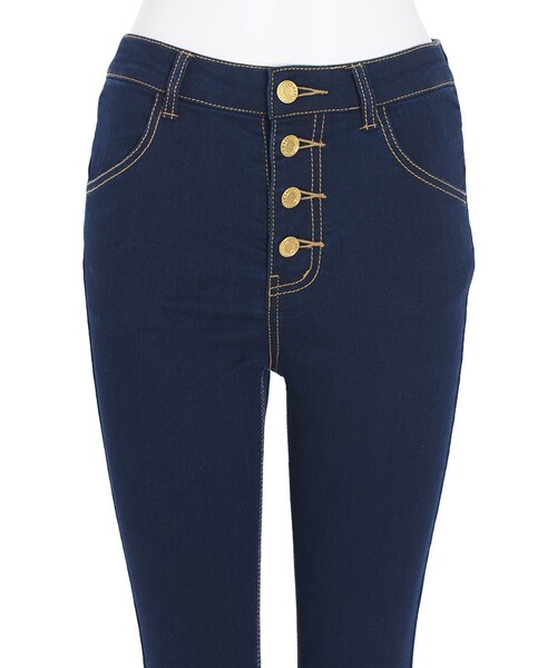 EVRIS(エヴリス)の「フロントボタンストレッチスキニーパンツ(パンツ・レディース・ブラック/アイスブルー/インディゴ・XS/S/M)」の11枚目の写真