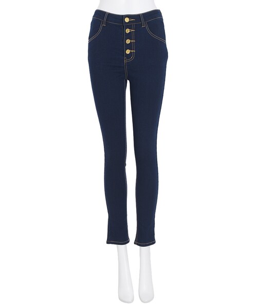 EVRIS(エヴリス)の「フロントボタンストレッチスキニーパンツ(パンツ・レディース・ブラック/アイスブルー/インディゴ・XS/S/M)」の7枚目の写真