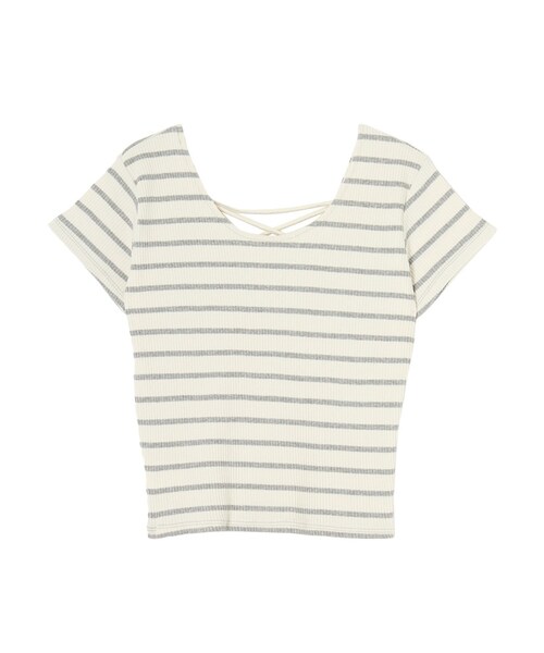 GYDA（ジェイダ）の「2WAYバインダーTシャツ（トップス・レディース・オフホワイト/ブラック/ピンク/ミックス/ダークミックス・F）」の5枚目の写真