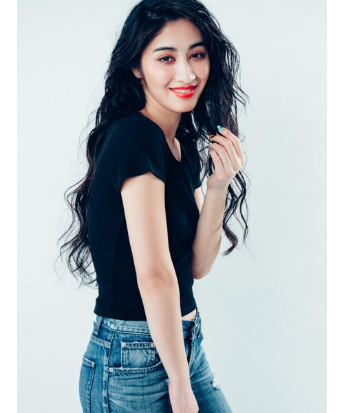 GYDA（ジェイダ）の「2WAYバインダーTシャツ（トップス・レディース・オフホワイト/ブラック/ピンク/ミックス/ダークミックス・F）」の8枚目の写真