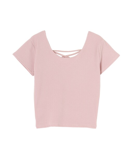 GYDA（ジェイダ）の「2WAYバインダーTシャツ（トップス・レディース・オフホワイト/ブラック/ピンク/ミックス/ダークミックス・F）」の4枚目の写真