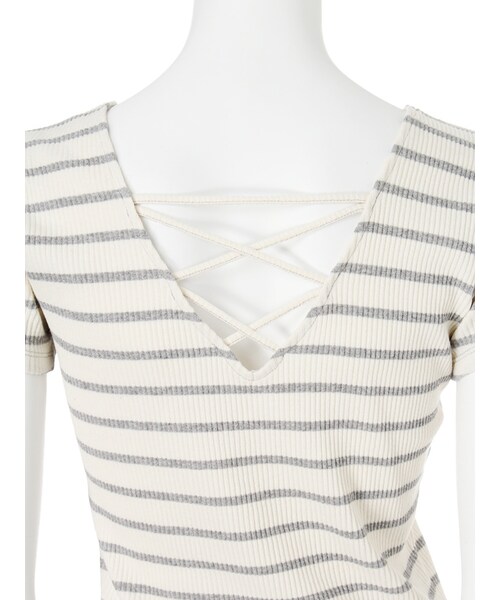 GYDA（ジェイダ）の「2WAYバインダーTシャツ（トップス・レディース・オフホワイト/ブラック/ピンク/ミックス/ダークミックス・F）」の17枚目の写真