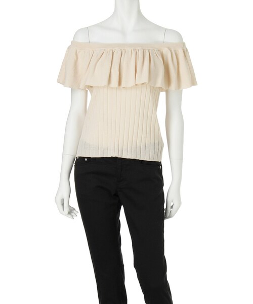 MERCURYDUO(マーキュリーデュオ)の「【DUO】 オフショルラッフルトップス(トップス・レディース・オフホワイト/ベビーピンク/ネイビー・F)」の10枚目の写真