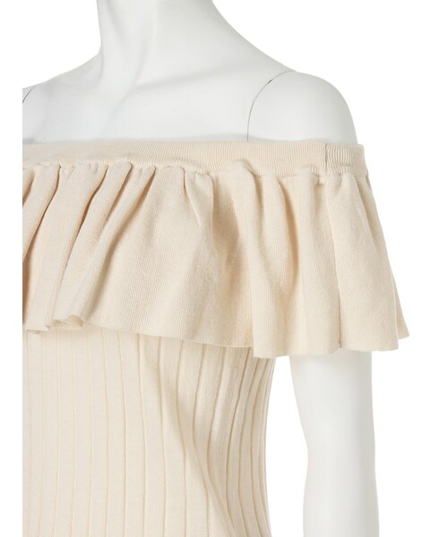 MERCURYDUO(マーキュリーデュオ)の「【DUO】 オフショルラッフルトップス(トップス・レディース・オフホワイト/ベビーピンク/ネイビー・F)」の14枚目の写真