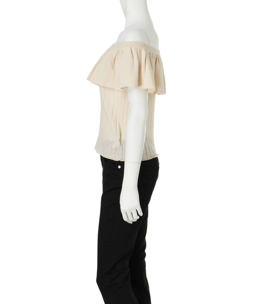 MERCURYDUO(マーキュリーデュオ)の「【DUO】 オフショルラッフルトップス(トップス・レディース・オフホワイト/ベビーピンク/ネイビー・F)」の11枚目の写真