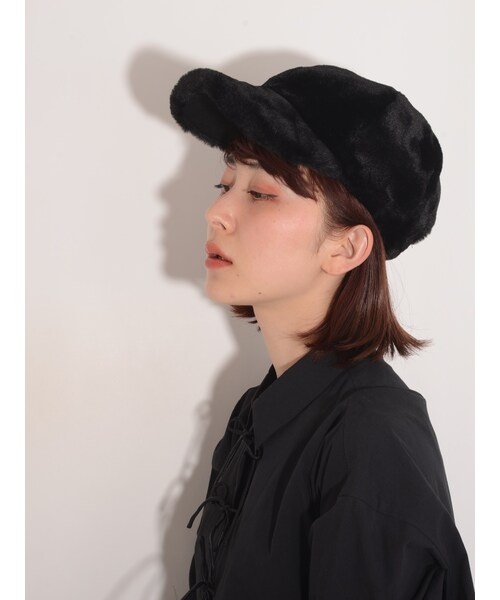 merry jenny(メリージェニー)の「FurCAP(帽子・レディース・アイボリー/ブラック/ラベンダー・F)」の8枚目の写真