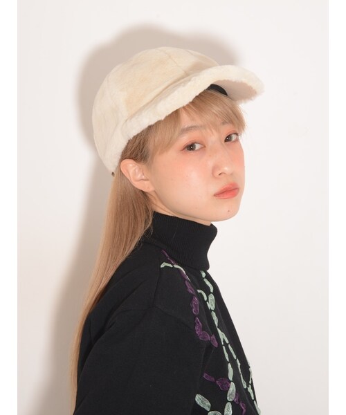 merry jenny(メリージェニー)の「FurCAP(帽子・レディース・アイボリー/ブラック/ラベンダー・F)」の7枚目の写真