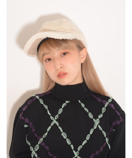 merry jenny(メリージェニー)の「FurCAP(帽子・レディース・アイボリー/ブラック/ラベンダー・F)」の10枚目の写真