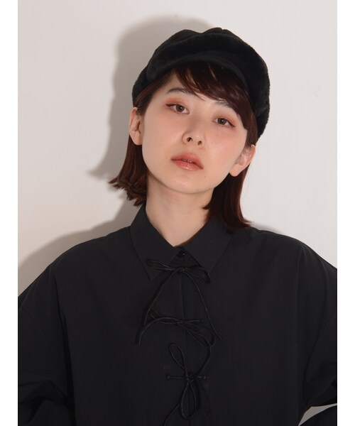 merry jenny(メリージェニー)の「FurCAP(帽子・レディース・アイボリー/ブラック/ラベンダー・F)」の11枚目の写真