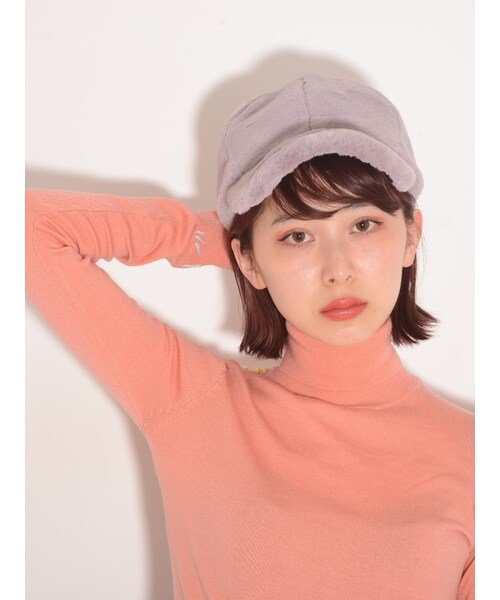 merry jenny(メリージェニー)の「FurCAP(帽子・レディース・アイボリー/ブラック/ラベンダー・F)」の6枚目の写真