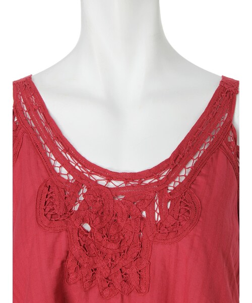 Ungrid（アングリッド）の「バテンレースコンビキャミ（トップス・レディース・オフホワイト/レッド/ブルー・F）」の11枚目の写真