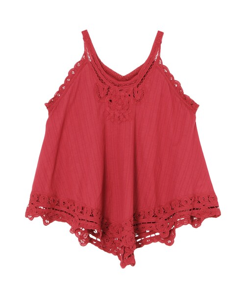 Ungrid（アングリッド）の「バテンレースコンビキャミ（トップス・レディース・オフホワイト/レッド/ブルー・F）」の3枚目の写真