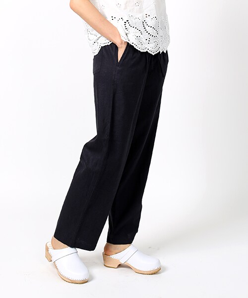 FREAK'S STORE（フリークスストア）の「リネンハイウェストワイドパンツ（パンツ・メンズ・ベージュ/ブルーグリーン/ネイビー・S/M）」の3枚目の写真