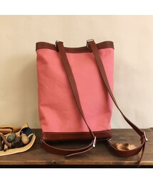 Handmade（ハンドメイド）の「手縫いのカラー帆布と革のリュック