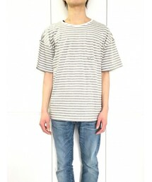 FACTOTUM | ボーダー天竺　ドロップショルダー【VALLIS by FACTOTUM 2016SS】(Tシャツ/カットソー)