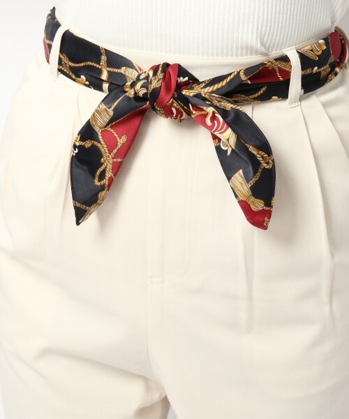 Heather（ヘザー）の「チェーンスカーフツキタックパンツ（パンツ・オフホワイト/ブラック/ベージュ・FREE）」の6枚目の写真