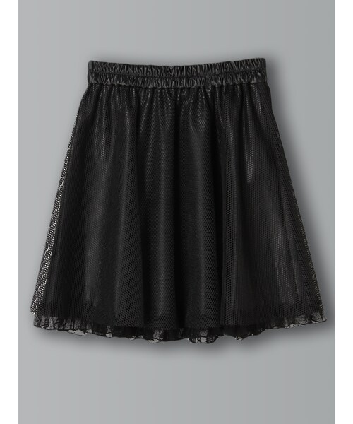 E hyphen world gallery Bon Bon(イーハイフンワールドギャラリーボンボン)の「メッシュギャザースカート(スカート・オフホワイト/ブラック・S/M)」の2枚目の写真