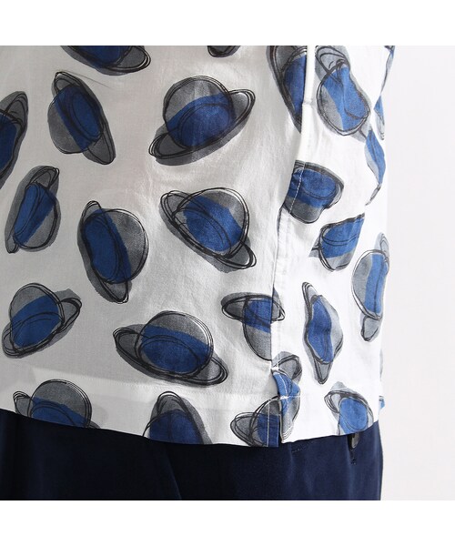 TAKEO KIKUCHI（タケオキクチ）の「リップルボーダーシャツ（トップス・メンズ・ブルー系(194)/ホワイト(101)・M/L/LL）」の9枚目の写真