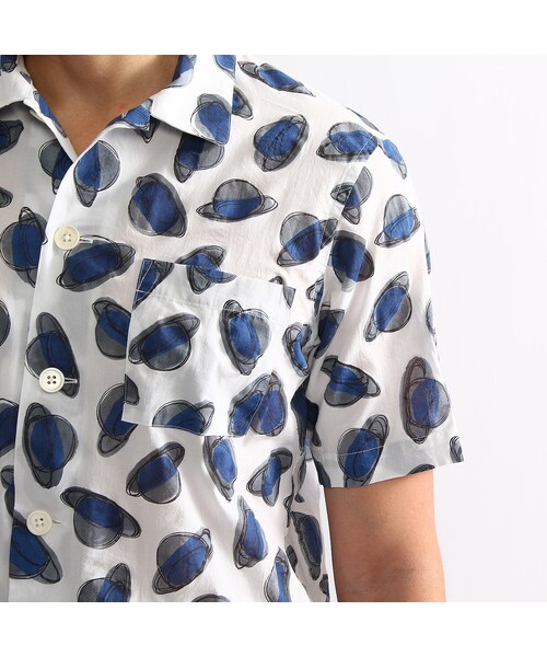 TAKEO KIKUCHI（タケオキクチ）の「リップルボーダーシャツ（トップス・メンズ・ブルー系(194)/ホワイト(101)・M/L/LL）」の6枚目の写真