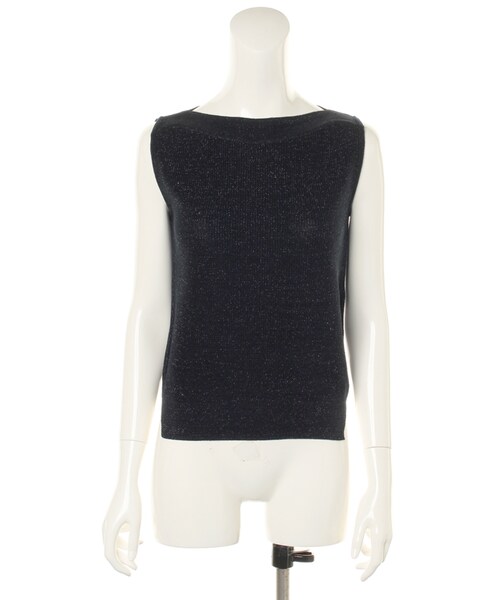 31 Sons de mode（トランテアン　ソン　ドゥ　モード）の「★新作★１２Ｇ畦ラメ混ノースリプルオーバー（トップス・レディース・ネイビー/ピンク/オフホワイト・36/38）」の3枚目の写真