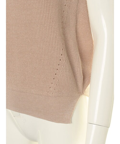 31 Sons de mode（トランテアン　ソン　ドゥ　モード）の「★新作★１２Ｇ畦ラメ混ノースリプルオーバー（トップス・レディース・ネイビー/ピンク/オフホワイト・36/38）」の10枚目の写真