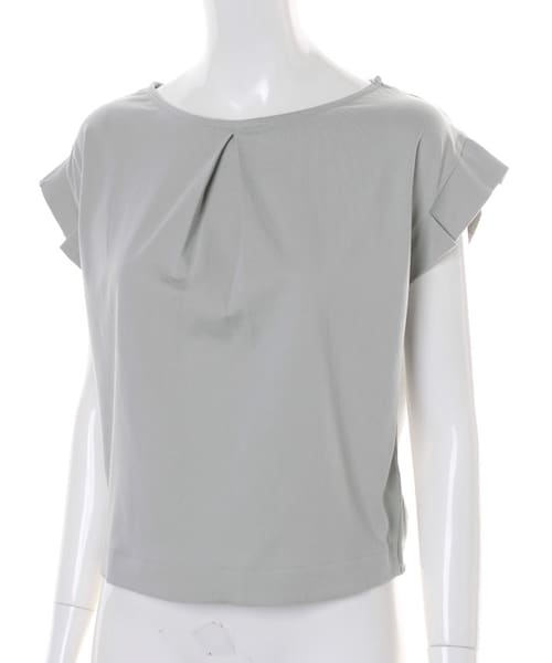 31 Sons de mode（トランテアン　ソン　ドゥ　モード）の「★新作★シルケット天竺袖タックＦＳＰ（トップス・レディース・オフホワイト/ライトグリーン/ネイビー・36）」の8枚目の写真