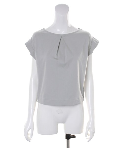 31 Sons de mode（トランテアン　ソン　ドゥ　モード）の「★新作★シルケット天竺袖タックＦＳＰ（トップス・レディース・オフホワイト/ライトグリーン/ネイビー・36）」の4枚目の写真