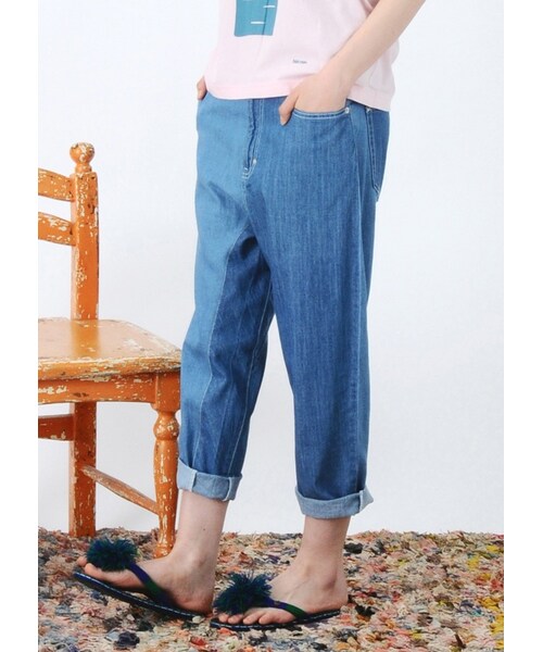 Ne-net（ネネット）の「チノデニムコンビ / パンツ（パンツ・レディース・light blue/navy・01/02）」の11枚目の写真