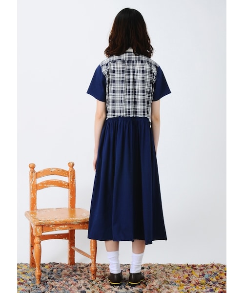 Ne-net(ネネット)の「ダイヤチェック / ワンピース(ワンピース/ドレス・レディース・green/navy・02)」の9枚目の写真