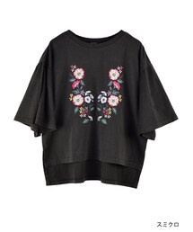 w closet | 刺繍入りフレア袖プルオーバー(トップス)