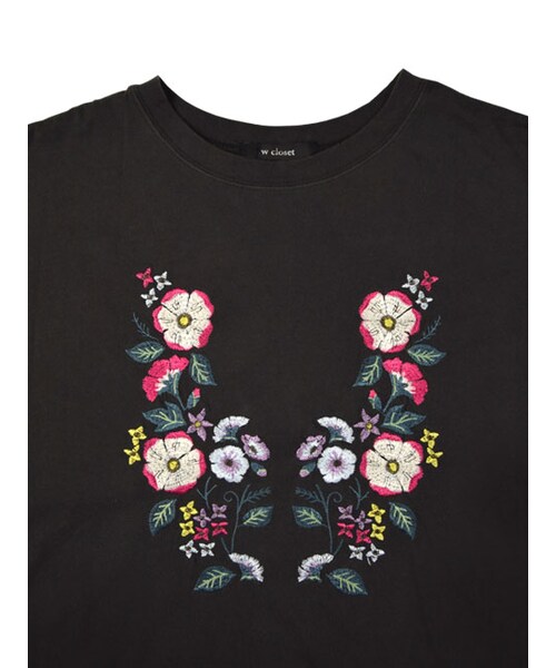 w closet（ダブルクローゼット）の「刺繍入りフレア袖プルオーバー（トップス・レディース・Sグレー/パープル/スミクロ・FREE）」の7枚目の写真