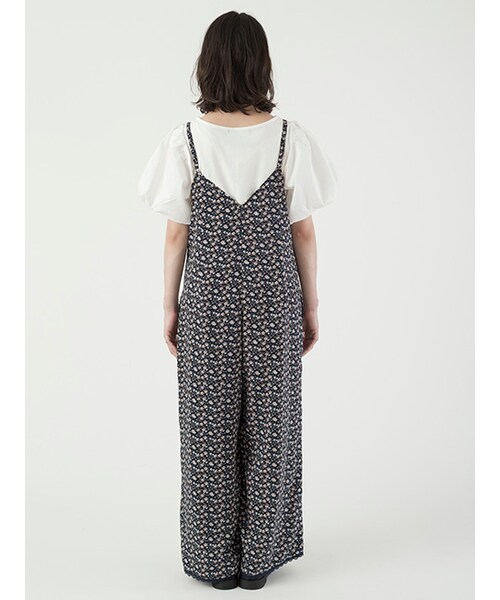 w closet（ダブルクローゼット）の「小花柄オールインワン（オールインワン・サロペット・レディース・オフホワイト/ブラック・FREE）」の5枚目の写真