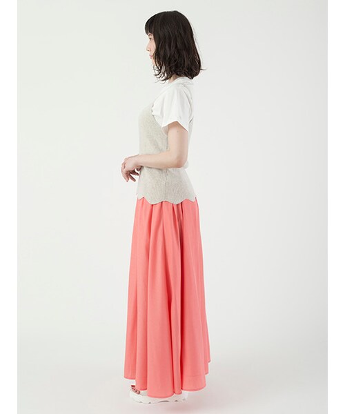 w closet（ダブルクローゼット）の「サテンロングスカート（スカート・レディース・グレー/ピンク/カーキ・FREE）」の5枚目の写真