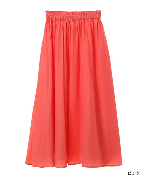w closet（ダブルクローゼット）の「サテンロングスカート（スカート・レディース・グレー/ピンク/カーキ・FREE）」の3枚目の写真