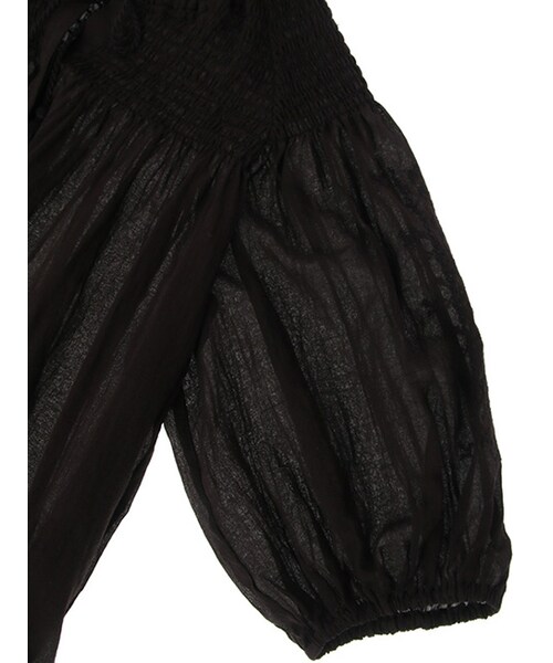 w closet(ダブルクローゼット)の「リボン付きシャーリングブラウス(トップス・レディース・オフホワイト/レンガ/スミクロ・FREE)」の8枚目の写真