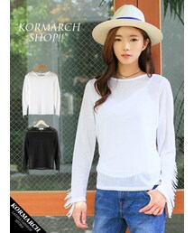 KORMARCH | 柔らかな風合いと適度な落ち感がある、上品な素材感の春夏ニット。(ニット/セーター)