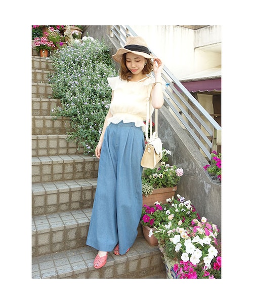 an another angelus(アンアナザーアンジェラス)の「デニムワイドパンツ/an another angelus(デニムパンツ・レディース・その他)」の4枚目の写真