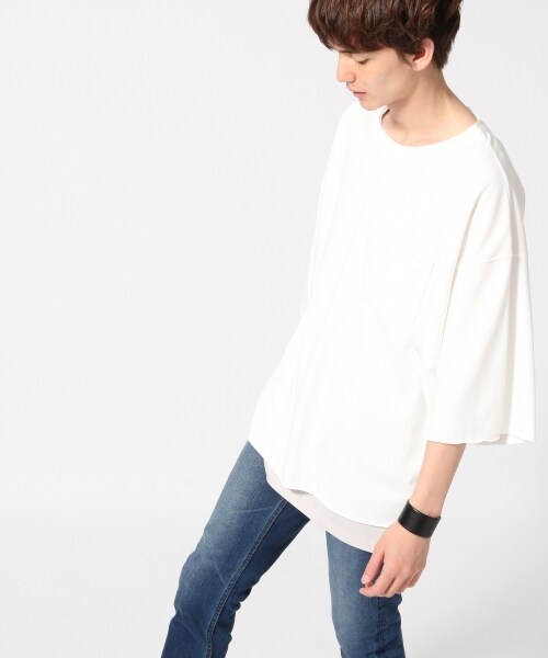 HARE(ハレ)の「ワイドスリーブカットソー(トップス・オフホワイト/ブラック/ベージュ・S/M)」の1枚目の写真