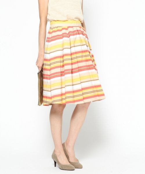 BLISS POINT（ブリスポイント）の「タイプライターG/スカート60（スカート・ベージュ/ブラウン/ネイビー/マルチボーダー・M/L）」の4枚目の写真